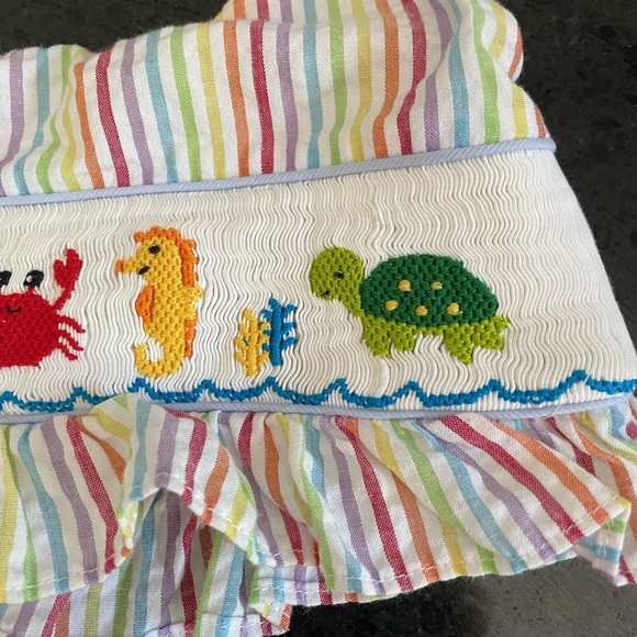 Three Bees Company Rainbow Sea Life Embroidered Two Piece Bathing Suit Size 5 - Picture 5 of 8